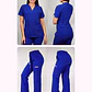 Dúo Clínico Delantal Cuello V + Pantalón Roma Azul Rey - Miniatura 1
