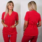 Dúo Clínico Delantal Cuello V + Pantalón PM Rojo - Miniatura 2