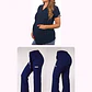 Dúo Clínico Delantal Maternal + Pantalón Roma Azul Marino - Miniatura 1