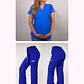 Dúo Clínico Delantal Maternal + Pantalón Roma Azul Rey - Miniatura 1