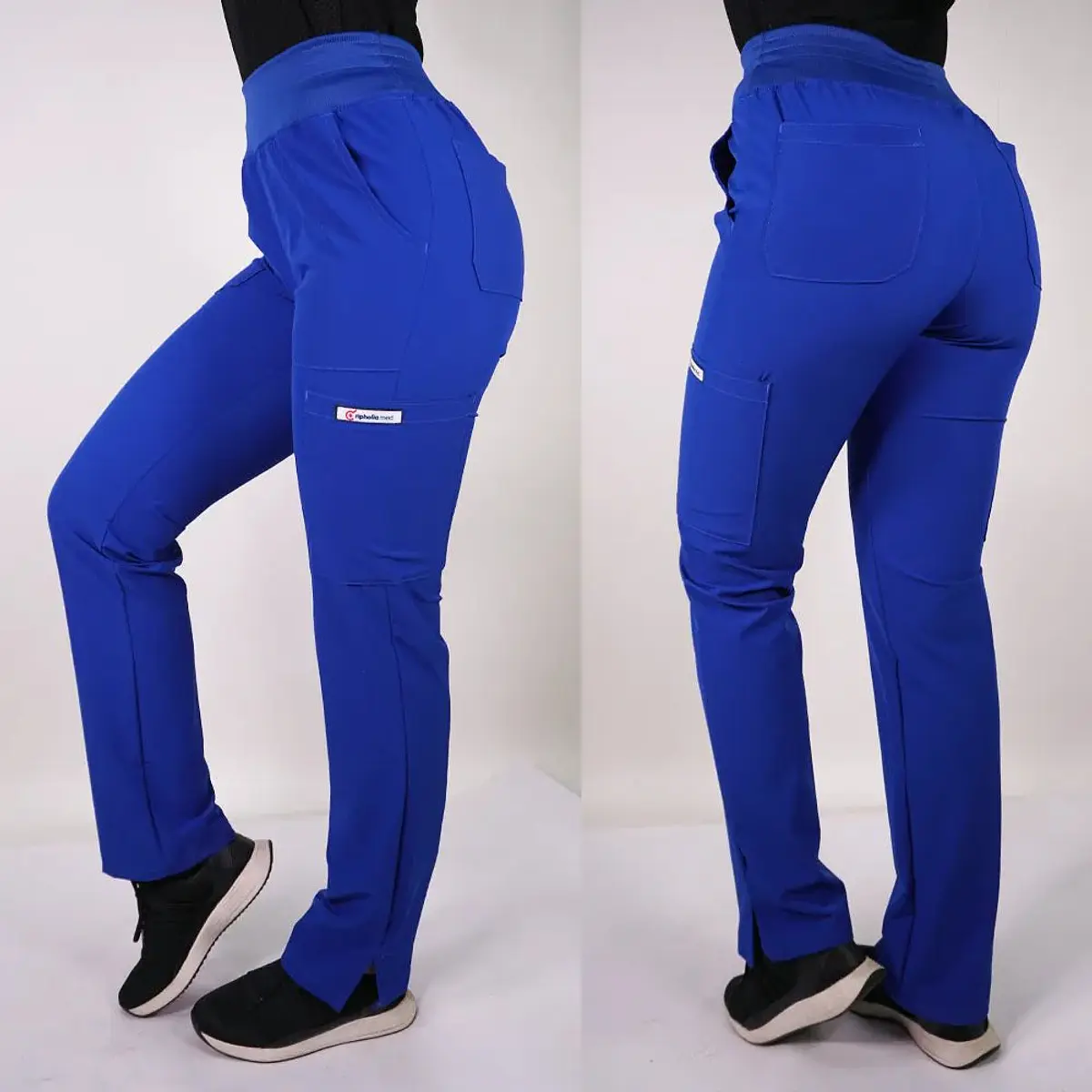 Dúo Clínico Delantal Maternal + Pantalón PM Azul Rey — libreta de bolsillo para estudiantes de enfermería | Enfermera Rosada (3)