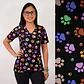 Delantal Elasticado Estampado Mujer Huellitas Negro - Miniatura 1