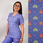 Delantal Elasticado Estampado Mujer Arcoíris Celeste - Miniatura 1