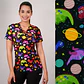 Delantal Elasticado Estampado Mujer Dinosaurios y Planetas Negro - Miniatura 1