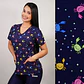 Delantal Elasticado Estampado Mujer Cangrejitos Azul Marino - Miniatura 1