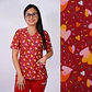Delantal Elasticado Estampado Mujer Rojo 2524 - Miniatura 1
