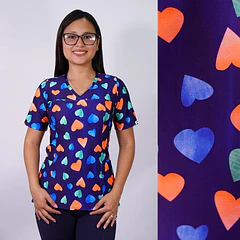 Corazones de Colores Morado