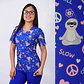Delantal Elasticado Estampado Mujer Ositos Azul Rey - Miniatura 1