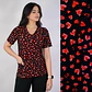 Delantal Elasticado Estampado Mujer Corazoncitos Rojos Negro - Miniatura 1