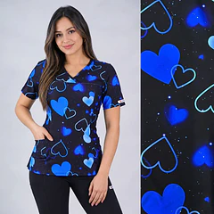 Corazones Azules Negro