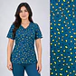 Delantal Elasticado Estampado Mujer Corazoncitos Amarillos Verde Petróleo - Miniatura 1