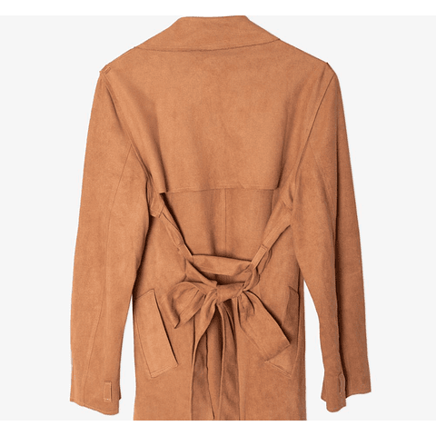 Chaqueta Trench Suede Camel