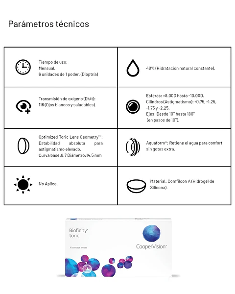 Biofinity Toric (6 unidades)
