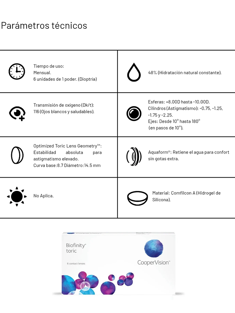 Biofinity Toric (6 unidades) 2