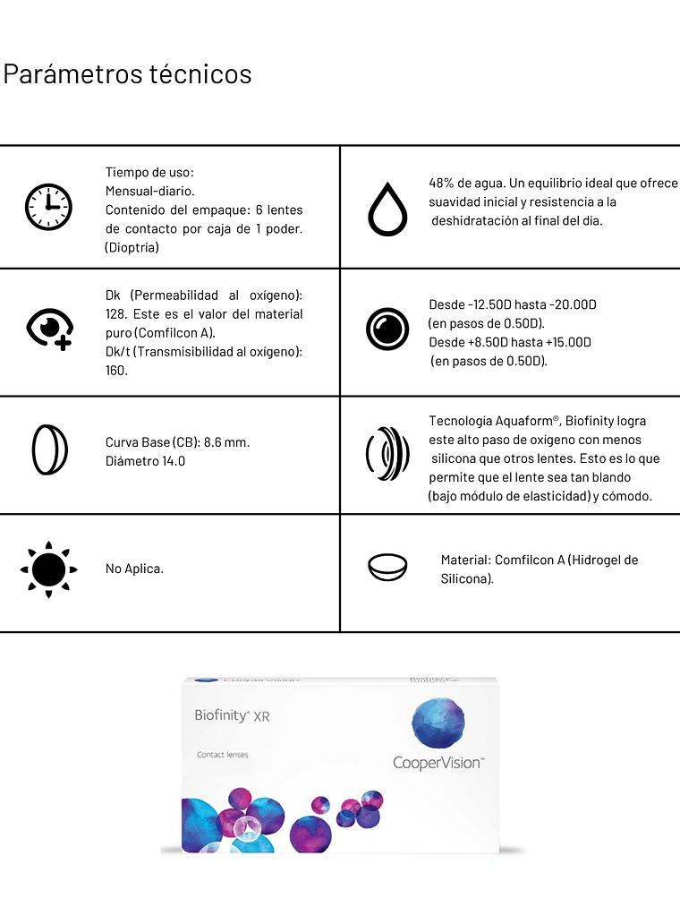 Biofinity Sphere XR (6 unidades) 2