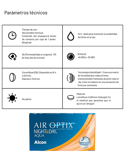 Air Optix Night & Day Aqua (6 unidades)