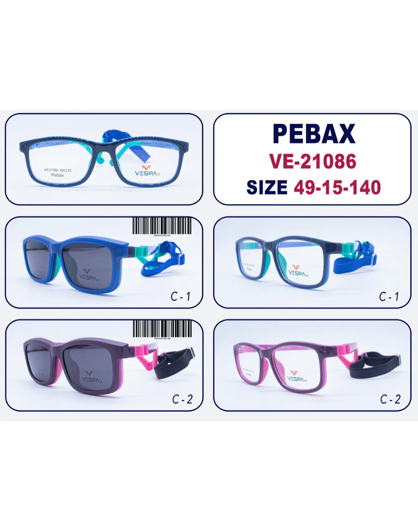 Armazón Infantil Vespa VE-21086 con Clip-on Solar 1