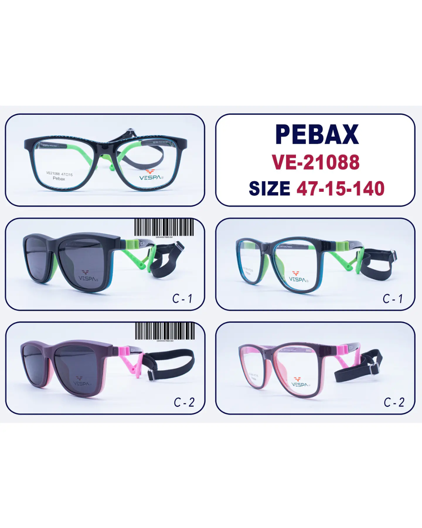 Armazón Infantil Vespa VE-21088 con Clip-on Solar 2