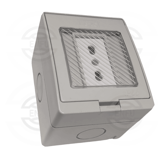 Casquete Hidrobox con Tomacorriente simple 10/16A IP55 250V
