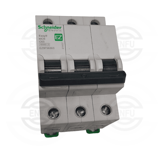 Interruptor automático trifásico 3P 63A C 6000A Easy 9 MCB 