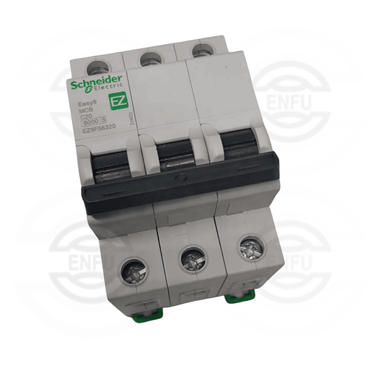 Interruptor automático trifásico 3P 20A C 6000A Easy 9 MCB 