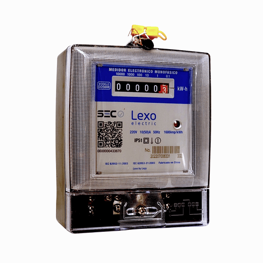 Medidor Eléctrónico Monofásico IP51, 10(50)A 220V, 50Hz CERT