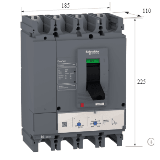 Interruptor Caja Moldeada Tetrapolar Regulable 4p 225a-320a Schneider electrics LV540311