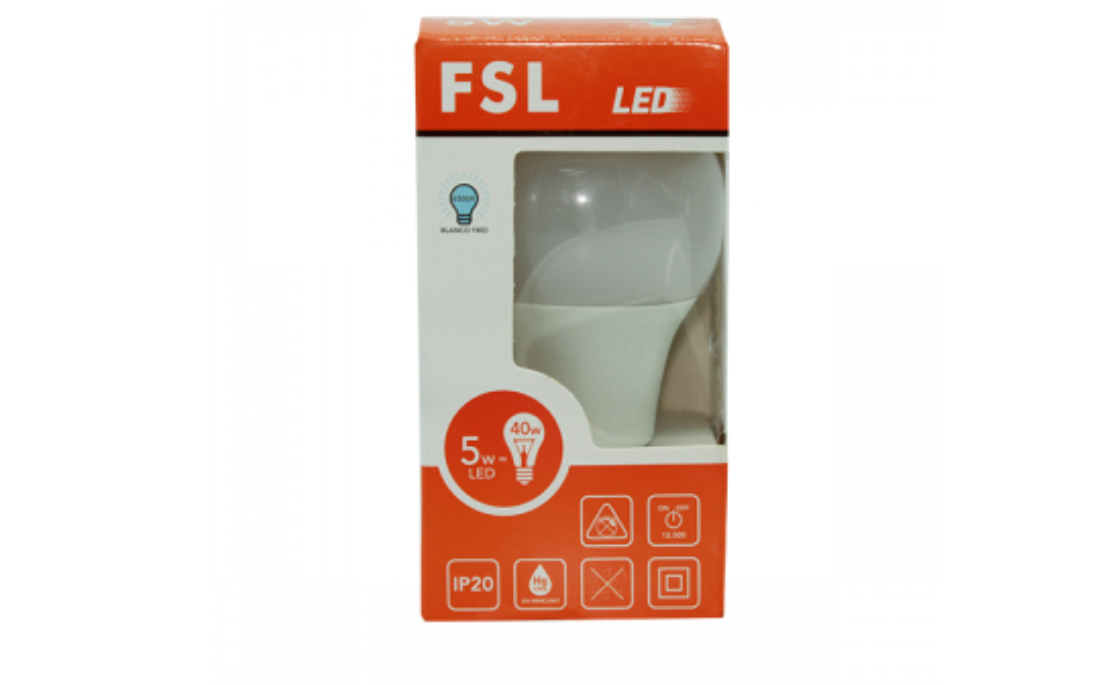 Ampolleta globo LED 5w E27 luz fría