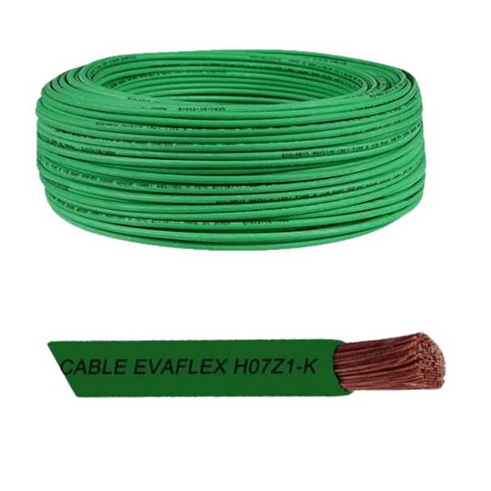 Cable Verde EVA libre halógenos 4,0mm (H07Z1-K) 100m