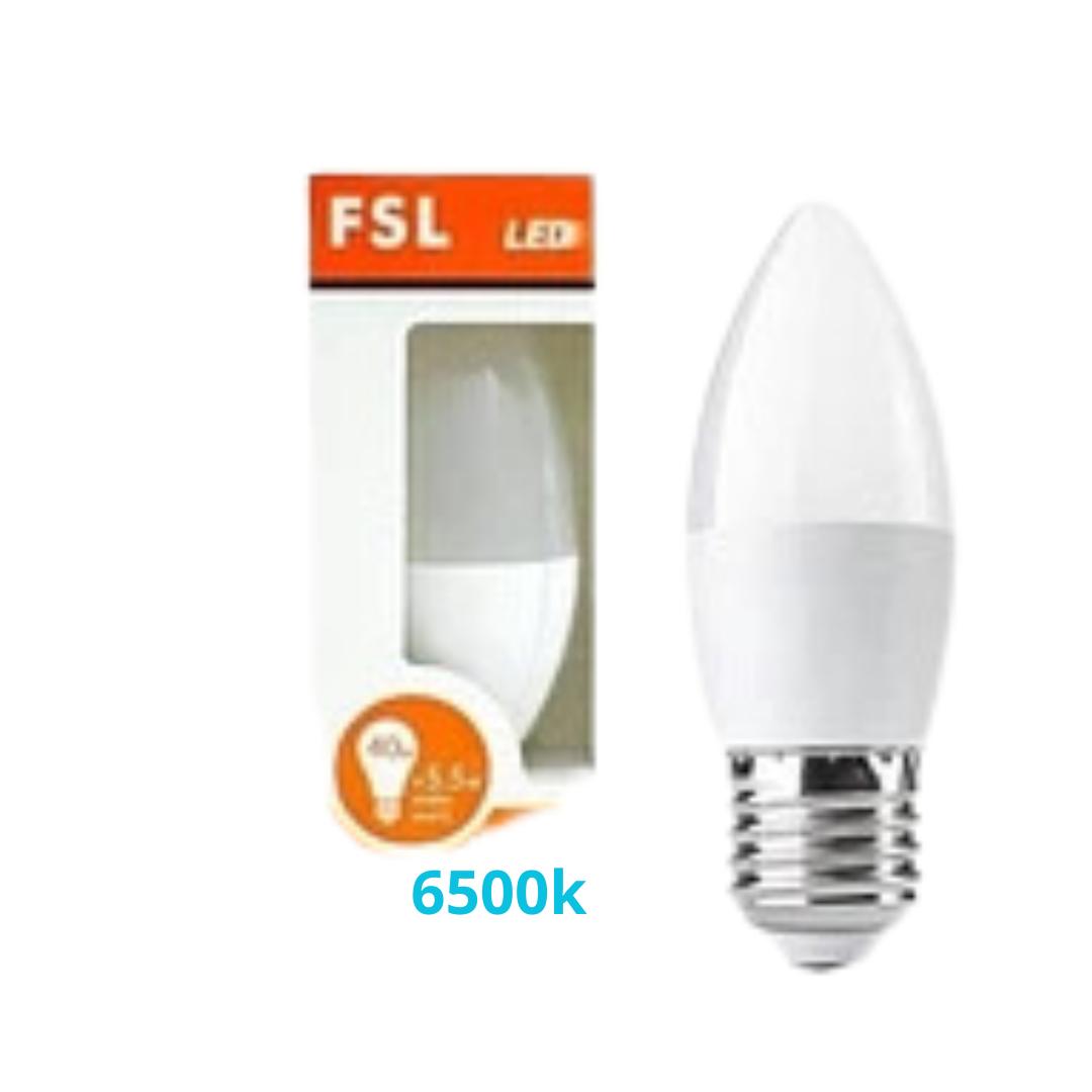 Ampolleta Led vela 5.5w E-27 Luz fría