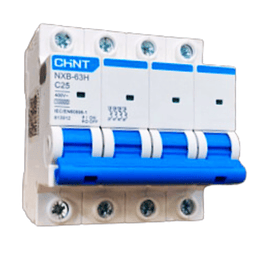 Interruptor automático 4 Polos 4x25A, curva C 10kA  Chint NXB-63H