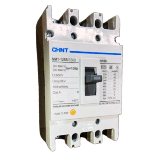 Interruptor Automático caja Moldeada 3 polos 100A fijo 415V -25kA CHINT