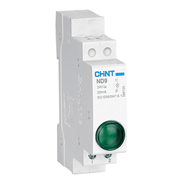 Piloto led a riel DIN ,color verde 230V AC/DC, IP20