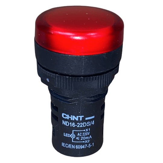 Luz piloto compacto IP65 22mm 220VAC Rojo