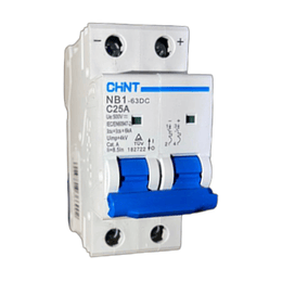 INTERRUPTOR DC 2PX25A 500VDC, CURVA C, NB1-63DC-2P-C25 CHINT