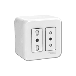 Enchufe doble bipaso 10/16A + enchufe 10A 2P+T S/P Génesis Schneider electric  