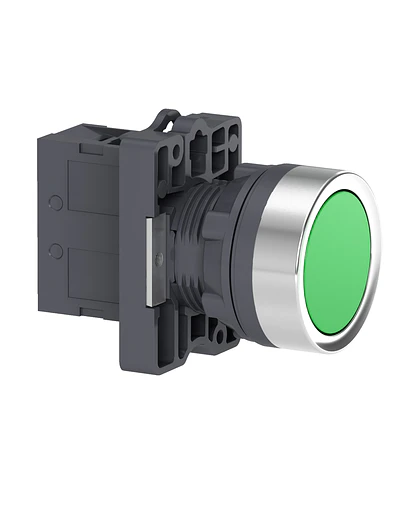 PULSADOR VERDE RASANTE NO ILUMINADO IP54 1NO Schneider