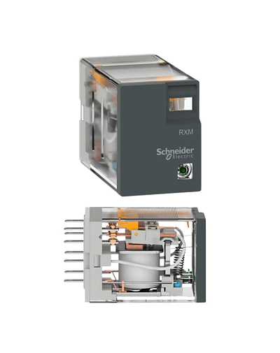 Mini Relé 8 Pines Harmony, 5a 2NO Con Led, 24v DC Schneider