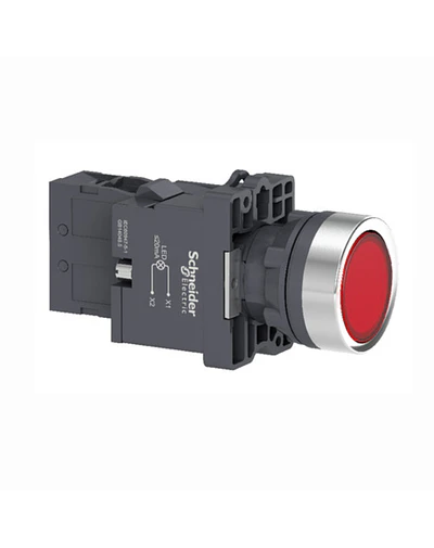 Pulsador luminoso ROJO empotrado Ø 22mm, 220V, 1 NA SCHNEIDER ELECTRIC 