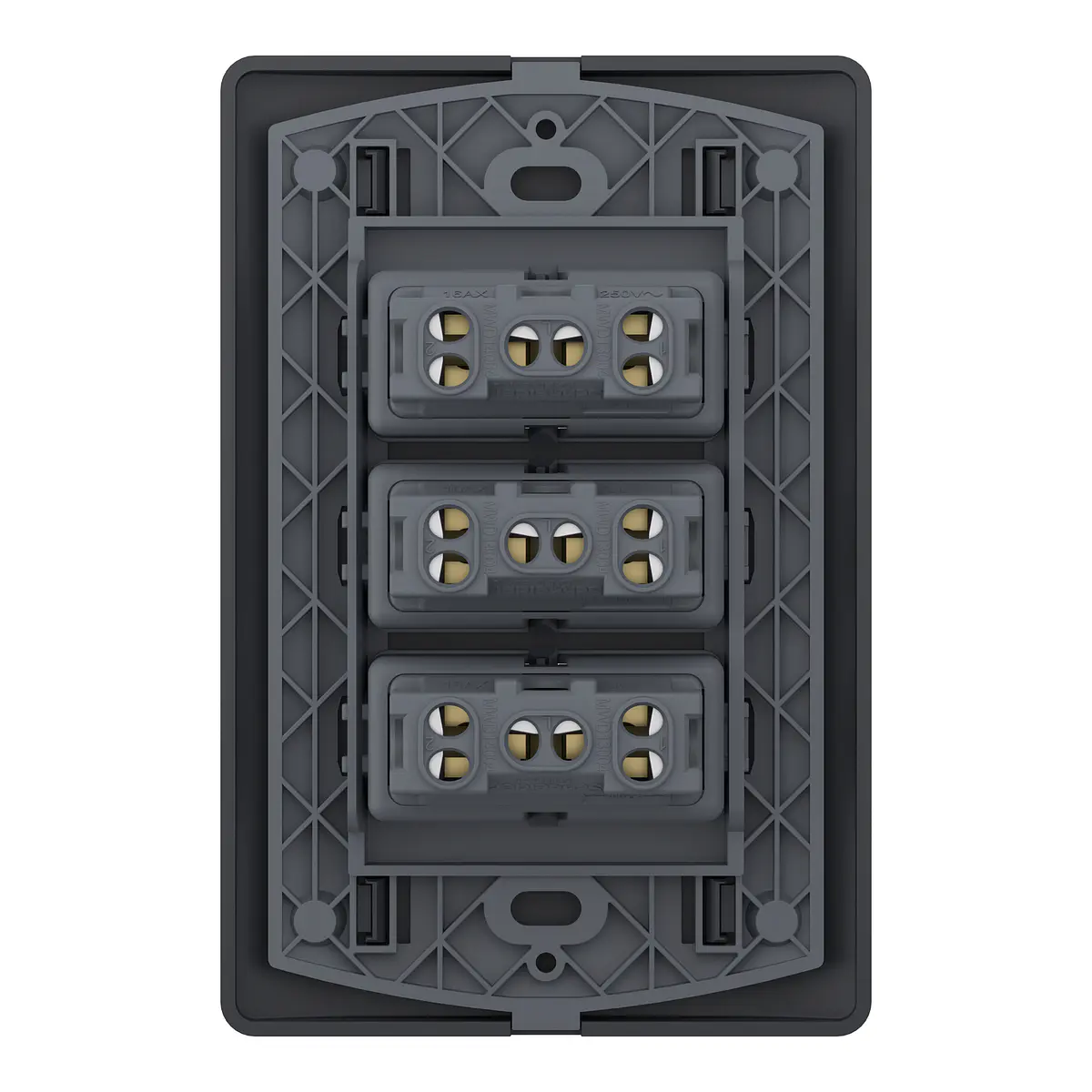 SURE LINE α Interruptor triple 9/24 16AX 250V - Genesis Black