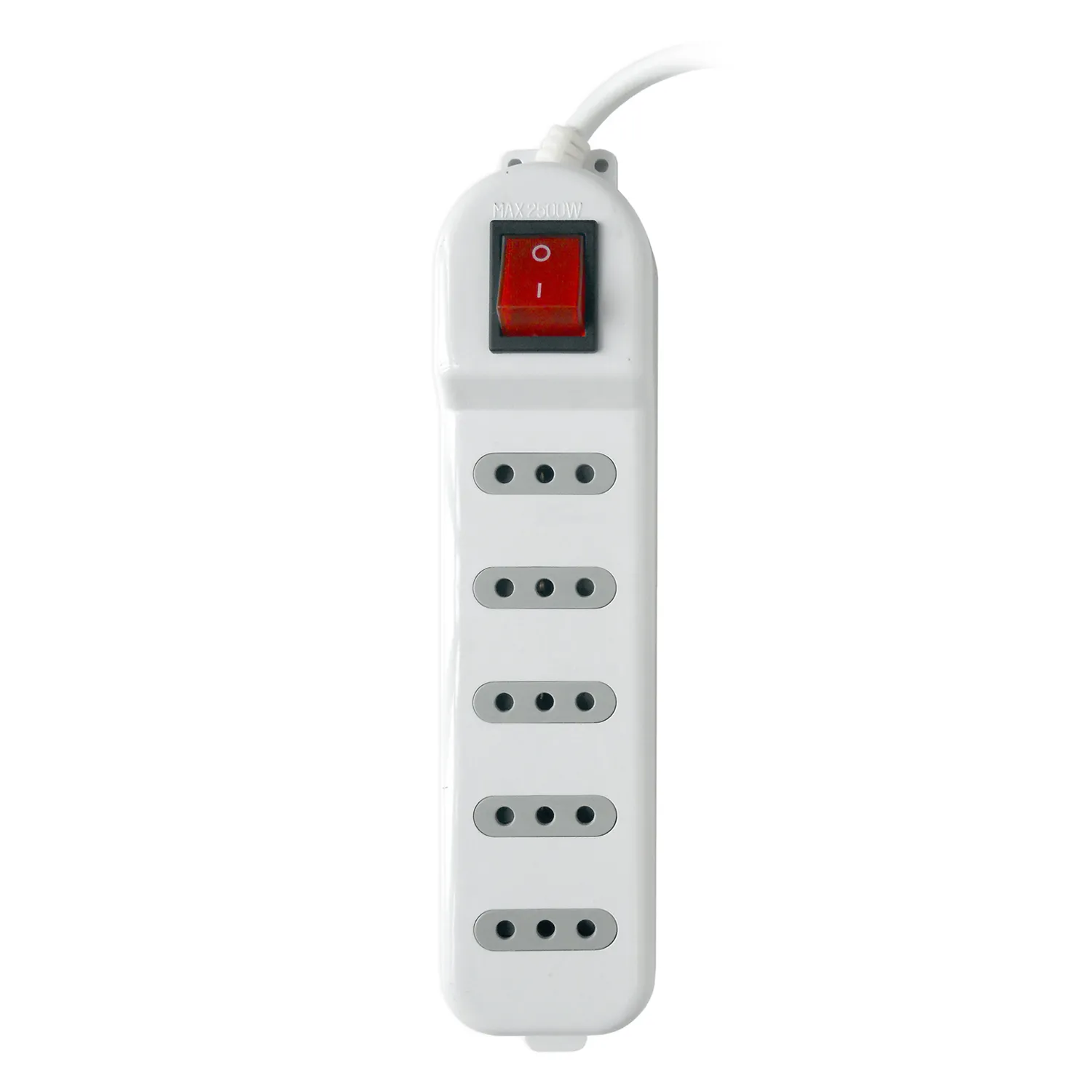 ALARGADOR MULTIPLE 5MTRS C/SWITCH 5 POSICIONES BLANCO MACROTEL