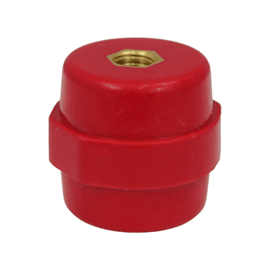 Aislador tipo BARRIL rojo 28/32x35mm ALTO HILO M8 SM35