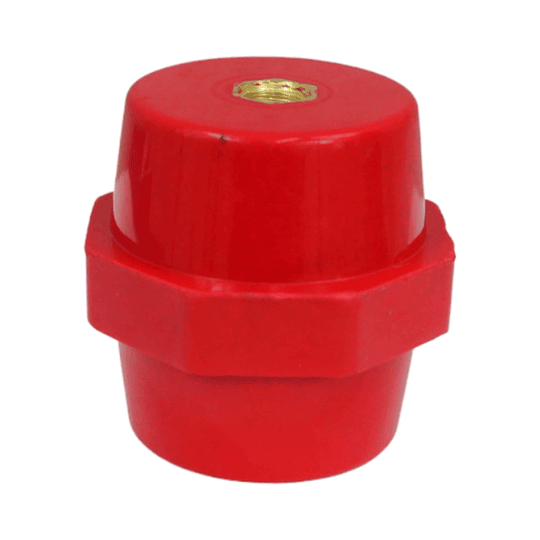 Aislador tipo BARRIL rojo 29/36x51mm ALTO HILO M8 SM51