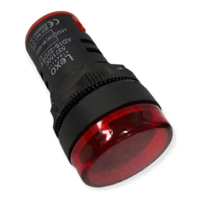 Luz piloto roja LED con voltímetro 60-500V, 22mm LEXO 1