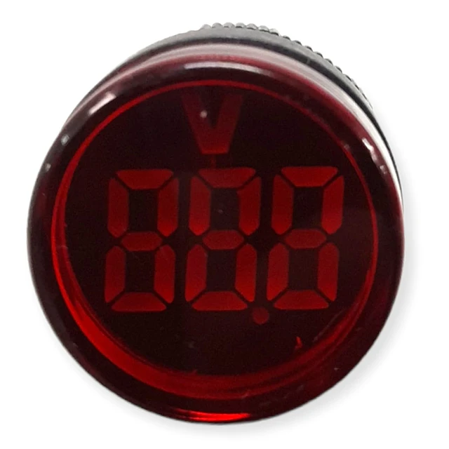 Luz piloto roja LED con voltímetro 60-500V, 22mm LEXO 2