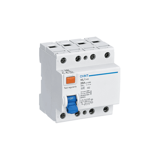Interruptor diferencial 4Px100A 300mA 6KA Tipo-A NL1 CHINT