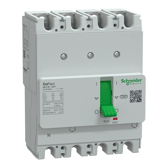 Caja moldeada FIJA 4P4D 63A ruptura 30kA 415V 125F GOPACT GOMCCB SCHNEIDER ELECTRIC                                                                                                                      1