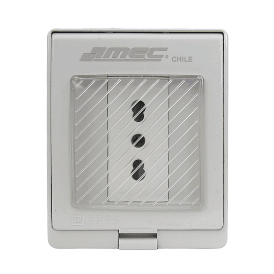 Tomacorriente sencillo bipaso 10/16A IP55 HIDROBOX MEC