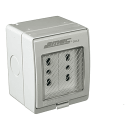 Casquete Hidrobox Tomacorriente Doble 16a Exterior 250v Blanco