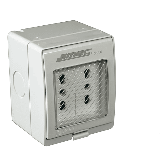 Casquete Hidrobox Tomacorriente Doble 16a Exterior 250v Blanco